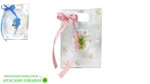 SACOLA PLAST PRESENTE 35X24X10CM TRANSP  HB74106