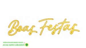 PLACA NEON BOAS FESTA C/ LUZ FIXA QB  20X68CM A7152001