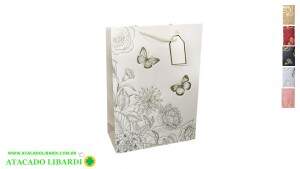 SACOLA PAPEL PRESENTE 42X31X12CM SORT DV81625