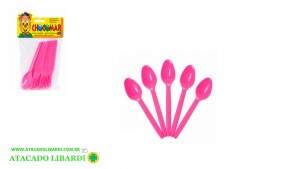 COLHER DESCARTAVEL SOBREMESA ROSA 20UNI 4403