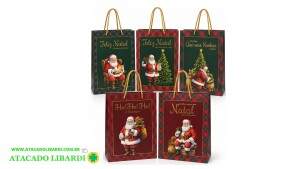 SACOLA HOT STAMP NOEL VINTAGE 28X37X12CM SCX0174