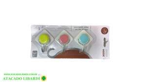 GANCHO PAREDE ADESIVO 3PCS BA28432