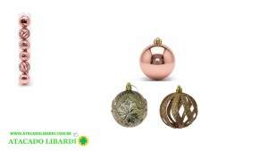 BOLA TUBO DECORADA 8CM C/6 PCS CHAMPANHE 60532CH