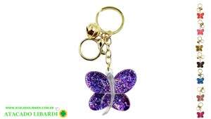 CHAVEIRO METAL BORBOLETA 8CM COLOR HW84312