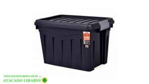 ORGANIZADOR PLASTICO 20L TRAVA PRETO 0913