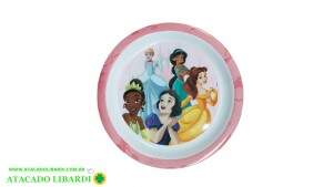 PRATO INFANTIL MELAMINA FUNDO 24,5CM PRINCESAS 26504