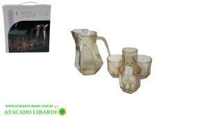 JARRA VIDRO 1140ML DEC C/4 COPOS 265ML UCO851