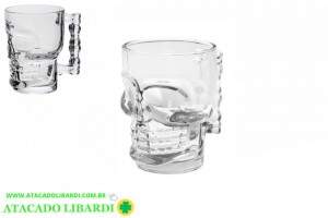 CANECA VIDRO 12X9CM 500ML CAVEIRA VD84