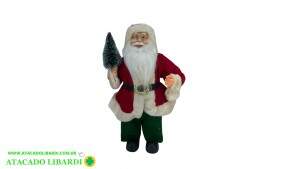 BONECO PAPAI NOEL EM PE 30CM VERMELHO VERDE  A0732001