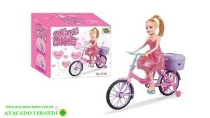 BONECA COM BICICLETA C/SOM E LUZ GIRL CP040117