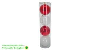 BOLA TUBO 8CM  BOLAS BRANCA  VERMELHA 4UNI NBOLTB8BV