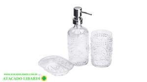 CONJ BANHEIRO 3PCS VIDRO VDB01021